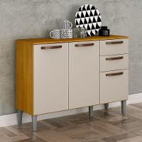 Balcão De Cozinha Alba Com 3 Portas E 2 Gavetas Mobilihouse Cinamomo/off White - 2