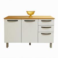 Balcão De Cozinha Alba Com 3 Portas E 2 Gavetas Mobilihouse Cinamomo/off White - 5