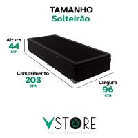 Cama Box Baú Solteirão Preto V-store 96x203x44 - 3