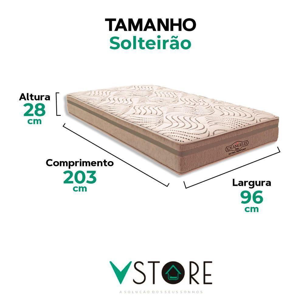 Colchão Los Angeles Molas Ensacadas Solteirão V-store 96x203 - 3