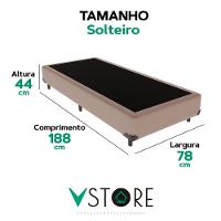 Cama Box Solteiro Bege V-store 78x188x44 - 3