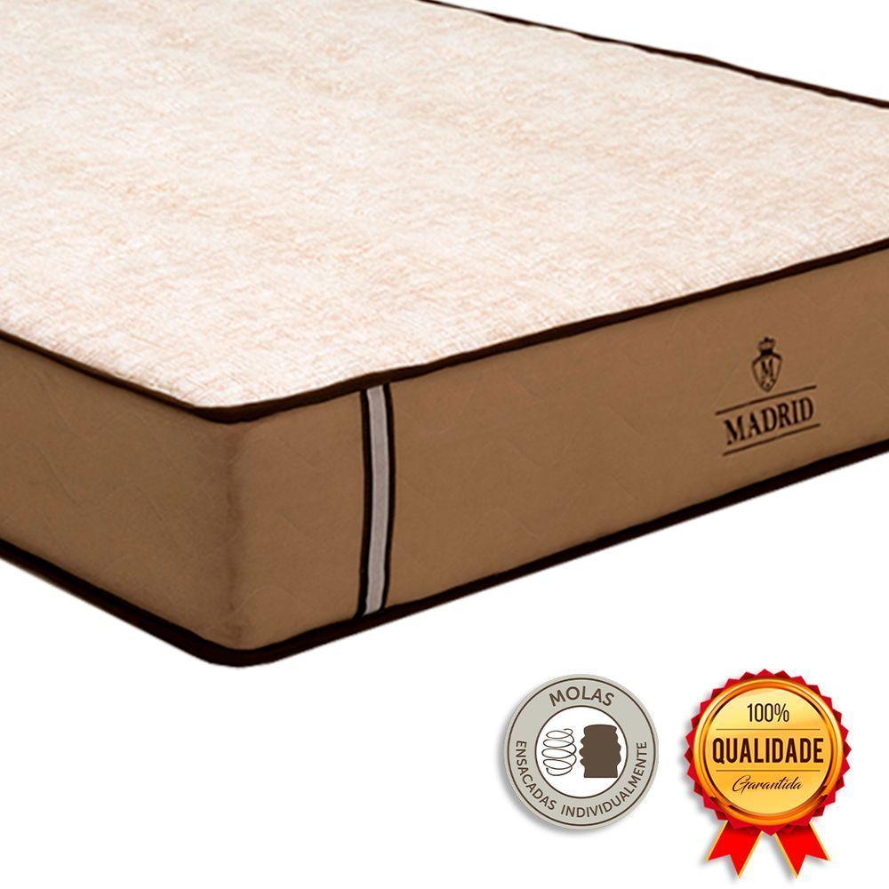 Cama Box Viúvo E Colchão Madrid Molas V-store 128x188x28 Bege - 3