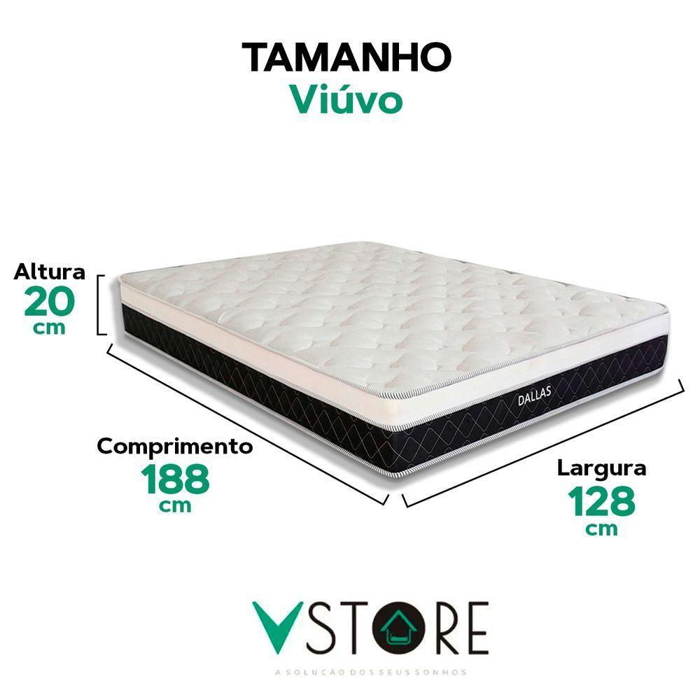 Colchão Dallas Molas Ensacadas Viúva V-store 128x188x20 - 3