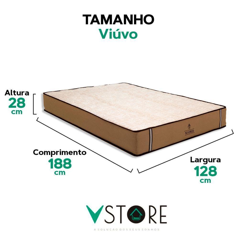 Colchão Madrid Molas Ensacadas Viúva V-store 128x188x28 - 3