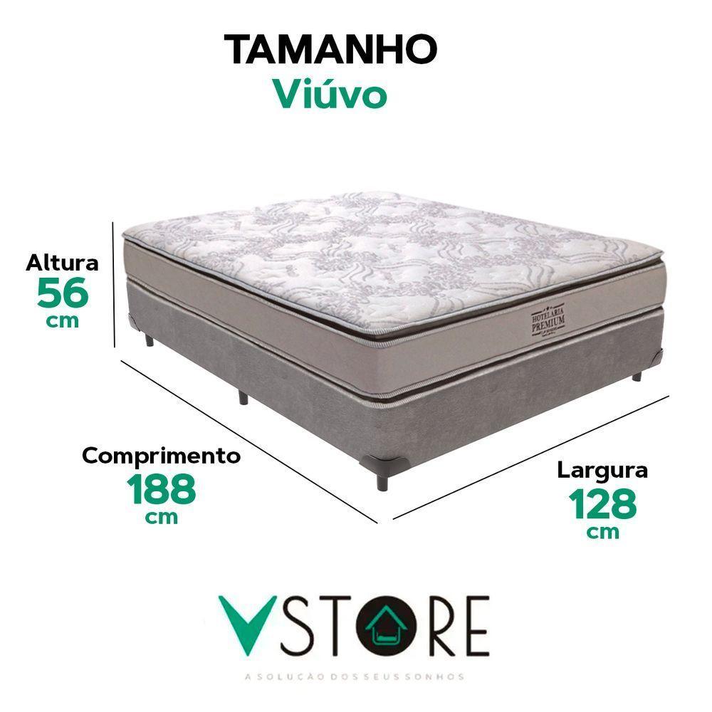 Cama Box Viúvo E Colchão Four Season Molas V-store Cinza - 3