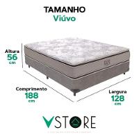 Cama Box Viúvo E Colchão Four Season Molas V-store Cinza - 3