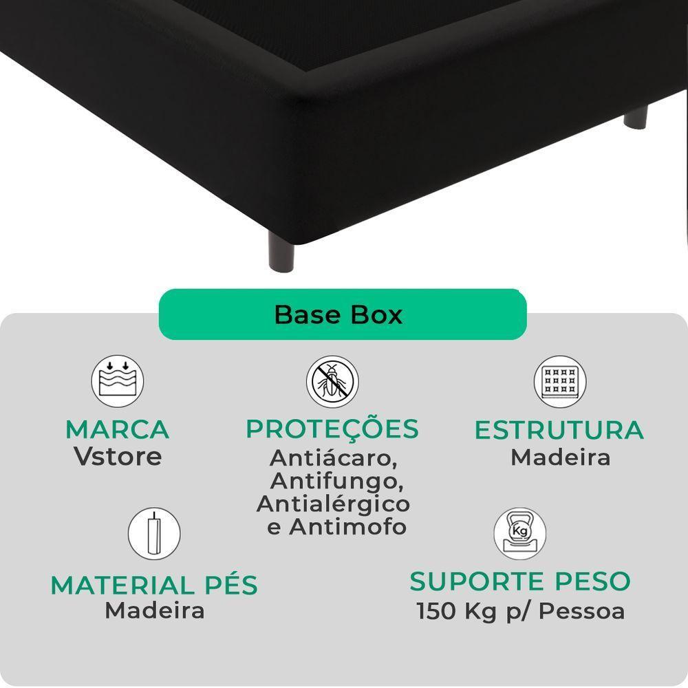 Cama Box Solteiro Bravus 78x188x44 Preto - 2