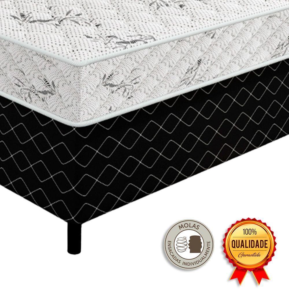 Cama Conjugada Ultra Confort Molas Ensacadas Preto Tamanho 128x188x50 - 4