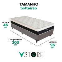 Cama Box Solteirão Cinza E Colchão Dallas Molas Vstore - 3