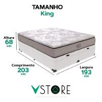 Cama Box Baú King Branco E Colchão Four Season Molas Vstore - 3