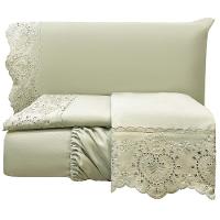 Jogo De Cama Lençol Bella King 4 Peças Micropercal 300 Fios Bordado Inglês Macio - Bege - 100% Poliéster - 3
