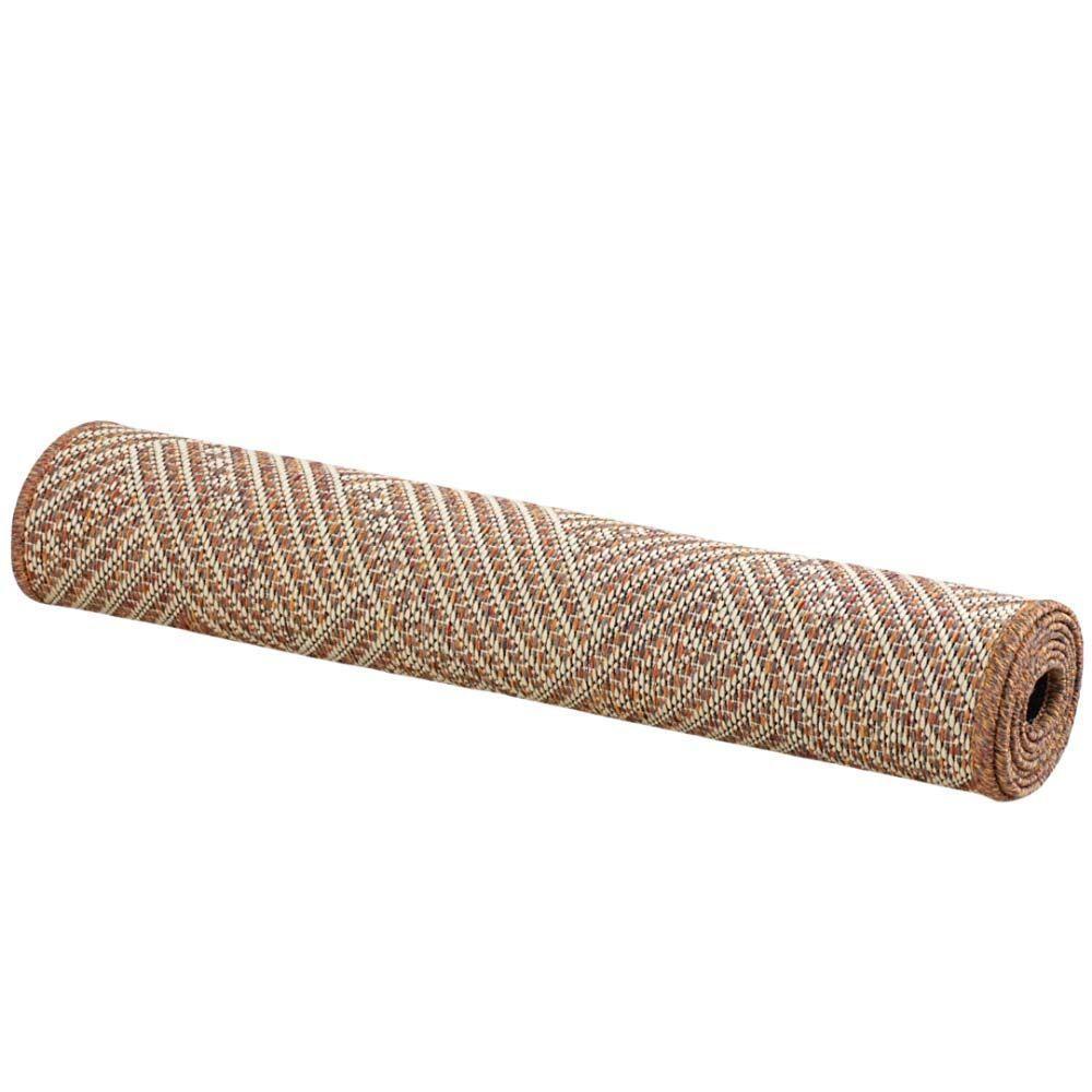 Tapete Passadeira Sisal 1,00m X 66cm Base Antiderrapante Para Corredor Cozinha Quarto Sala - Terracota - 1
