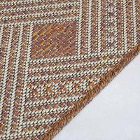 Tapete Passadeira Sisal 1,00m X 66cm Base Antiderrapante Para Corredor Cozinha Quarto Sala - Terracota - 3