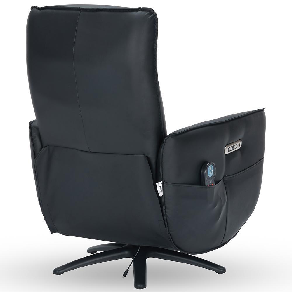 Poltrona De Massagem Reclinável Elétrica Com Aquecimento Bravinni L07 Couríssimo Preto - Lyam Decor - 9
