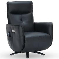 Poltrona De Massagem Reclinável Elétrica Com Aquecimento Bravinni L07 Couríssimo Preto - Lyam Decor - 1