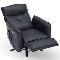 Poltrona De Massagem Reclinável Elétrica Com Aquecimento Bravinni L07 Couríssimo Preto - Lyam Decor - 6