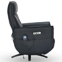 Poltrona De Massagem Reclinável Elétrica Com Aquecimento Bravinni L07 Couríssimo Preto - Lyam Decor - 8