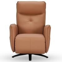 Poltrona De Massagem Reclinável Elétrica Com Aquecimento Bravinni L07 Couríssimo Caramelo - Lyam Decor - 3