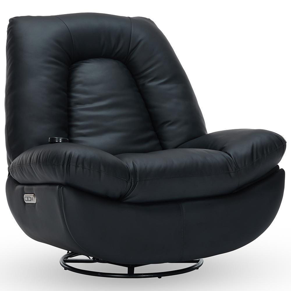 Poltrona Reclinável Elétrica Com Massagem E Aquecimento Salvana L07 Couríssimo Preto - Lyam Decor - 1