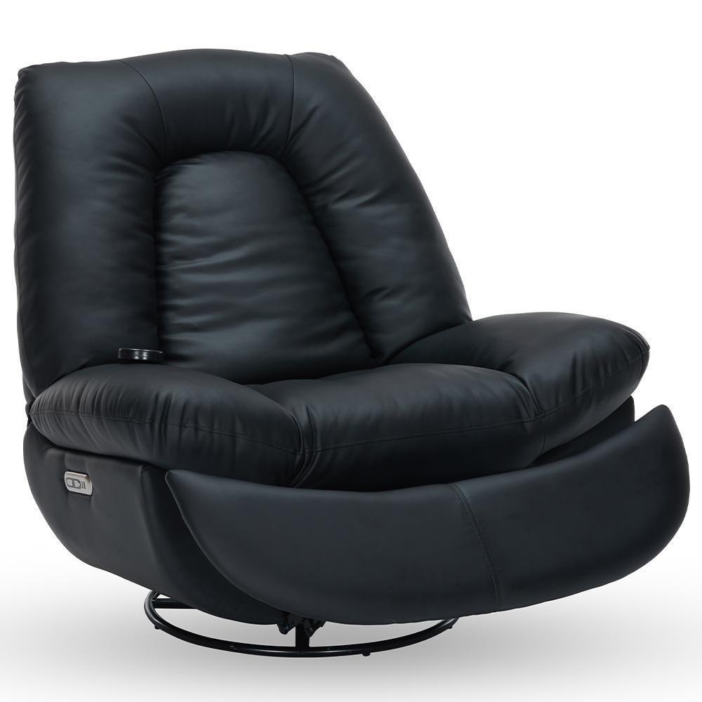 Poltrona Reclinável Elétrica Com Massagem E Aquecimento Salvana L07 Couríssimo Preto - Lyam Decor - 7