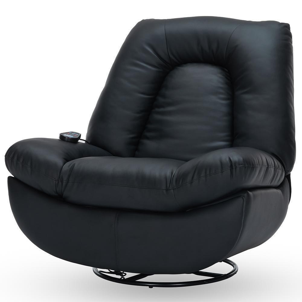 Poltrona Reclinável Elétrica Com Massagem E Aquecimento Salvana L07 Couríssimo Preto - Lyam Decor - 8