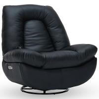 Poltrona Reclinável Elétrica Com Massagem E Aquecimento Salvana L07 Couríssimo Preto - Lyam Decor - 1