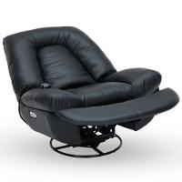 Poltrona Reclinável Elétrica Com Massagem E Aquecimento Salvana L07 Couríssimo Preto - Lyam Decor - 6