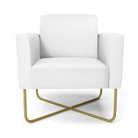 Kit 2 Poltronas Base X Industrial Dourado Marisa Corino Branco - 7