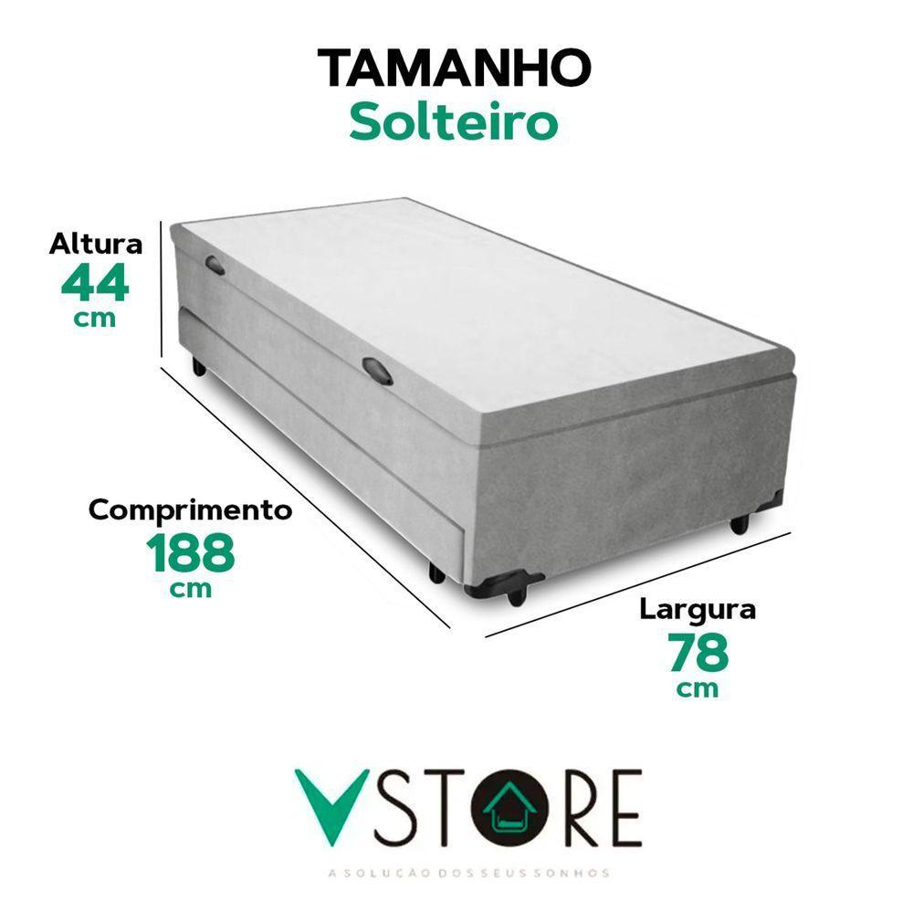 Bicama Box Baú Com Cama Auxiliar Solteiro 78x188x44 Cinza - 3