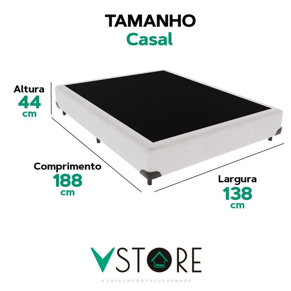 Cama Box Casal Branco V-store 138x188x44 - 3