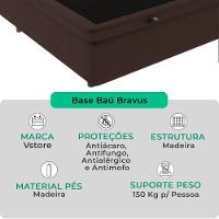 Cama Box Baú Solteirão Marrom V-store 96x203x44 - 2