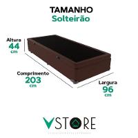 Cama Box Baú Solteirão Marrom V-store 96x203x44 - 3
