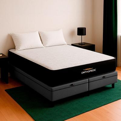 Cama Box Baú King E Colchão Orthopedic D33 V-store Cinza