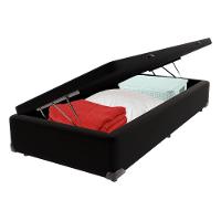 Cama Box Baú Solteiro Preto V-store 78x188x44 - 1