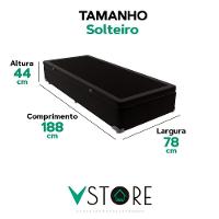Cama Box Baú Solteiro Preto V-store 78x188x44 - 2