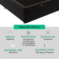 Cama Box Baú Solteiro Preto V-store 78x188x44 - 4
