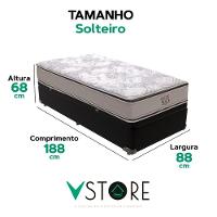 Cama Box Baú Solteiro Preto Colchão Four Season Molas Vstore - 3