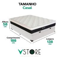 Cama Box Baú Casal Branco E Colchão Dallas Molas Vstore - 3