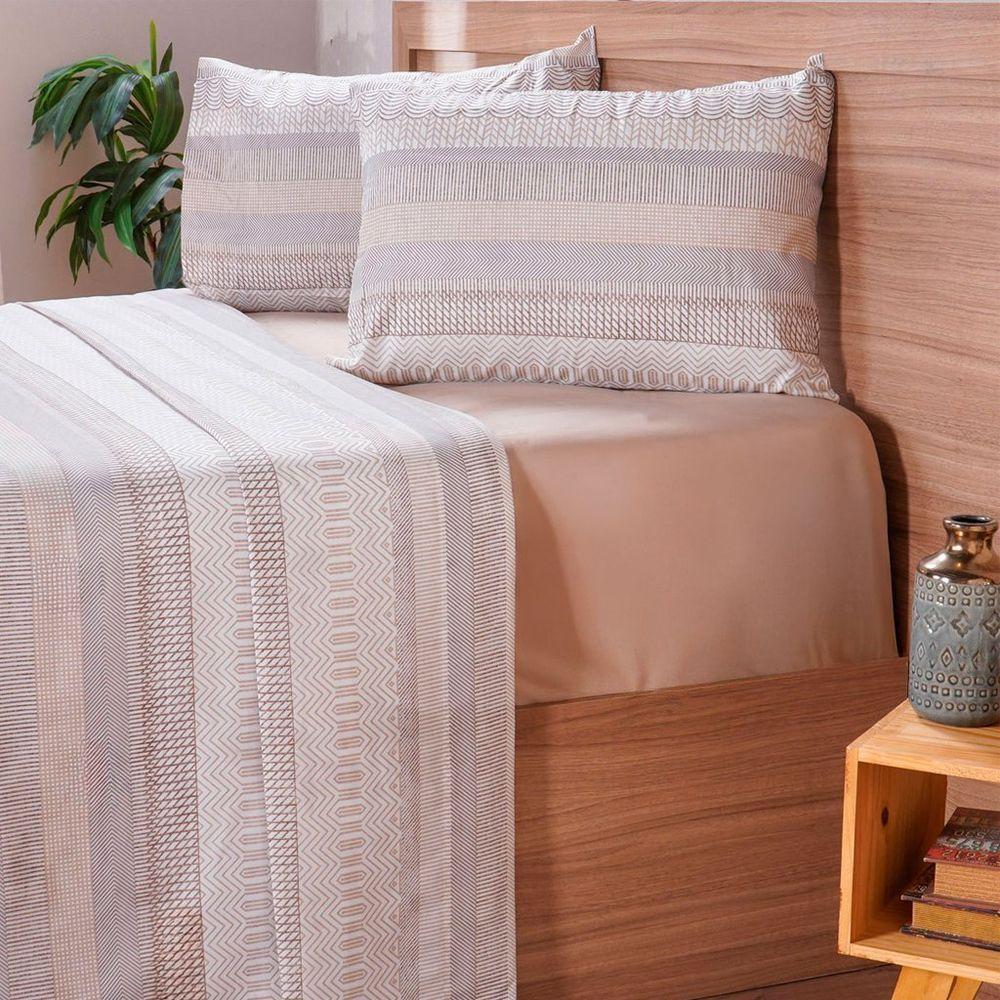 Jogo De Cama Queen Cotton Touch 4 Peças 158x198x35cm Bossa - 1