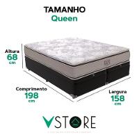 Cama Box Baú Queen Preto E Colchão Four Season Molas Vstore - 3