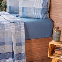 Jogo De Cama Queen Cotton Touch 4 Peças 158x198x35cm Braga