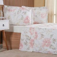 Jogo De Cama Queen 4 Pçs 200 Fios 100% Algodão 160x200x35cm Aquarelle - 1