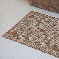 Tapete Passadeira Sisal 2,00m X 66cm Base Antiderrapante Para Corredor Cozinha Quarto Sala - Terracota - 2