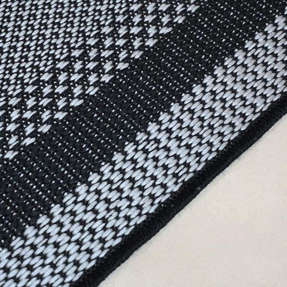 Tapete Passadeira Sisal 1,00m X 66cm Base Antiderrapante Para Corredor Cozinha Quarto Sala - Preto Cinza - 3