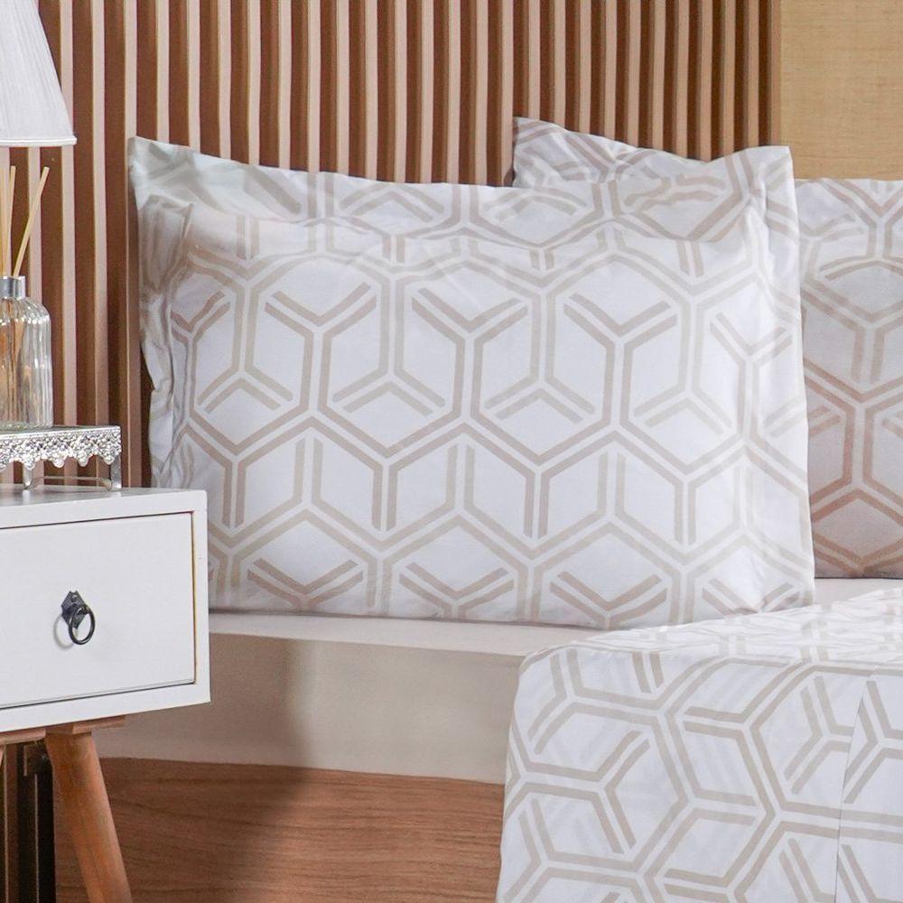 Jogo De Cama Queen 4 Pçs 200 Fios 100% Algodão 160x200x35cm Rayon - 2