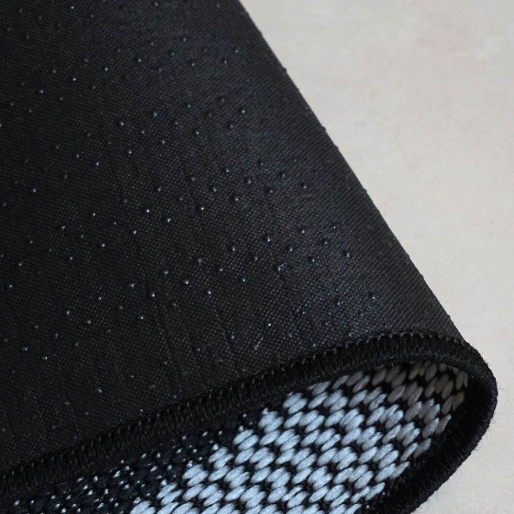 Tapete Passadeira Sisal 2,00m X 66cm Base Antiderrapante Para Corredor Cozinha Quarto Sala - Preto Cinza - 4