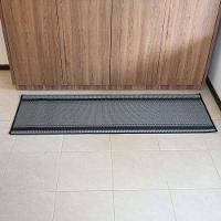 Tapete Passadeira Sisal 2,00m X 66cm Base Antiderrapante Para Corredor Cozinha Quarto Sala - Preto Cinza - 5