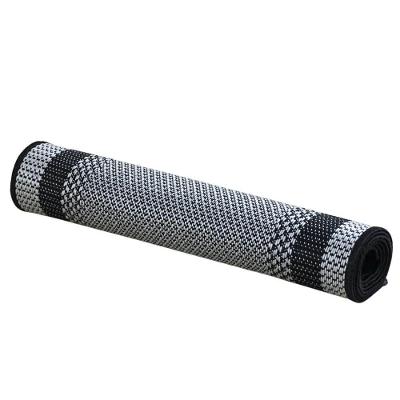 Tapete Passadeira Sisal 3,00m X 66cm Base Antiderrapante Para Corredor Cozinha Quarto Sala - Preto Cinza