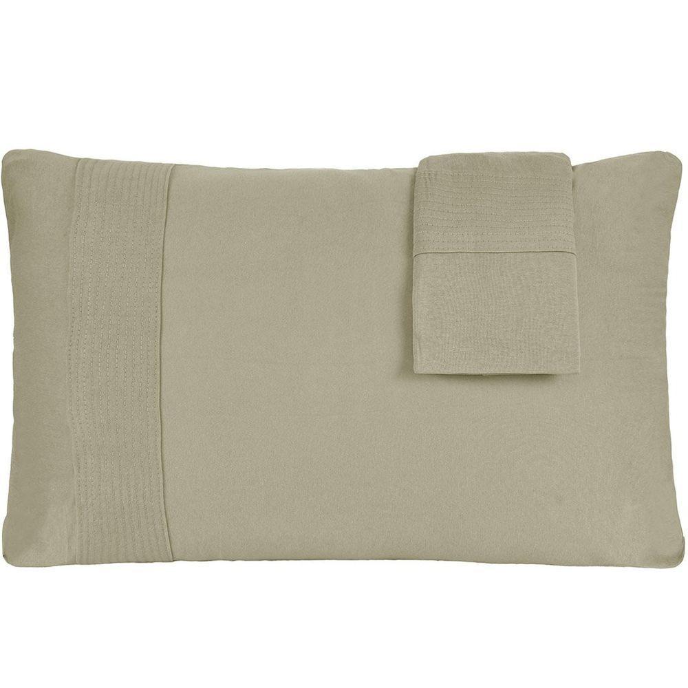 Jogo De Cama Casal Malha 3 Pçs Bella Cama 100% Algodão 138x188x30cm Avelã - 6