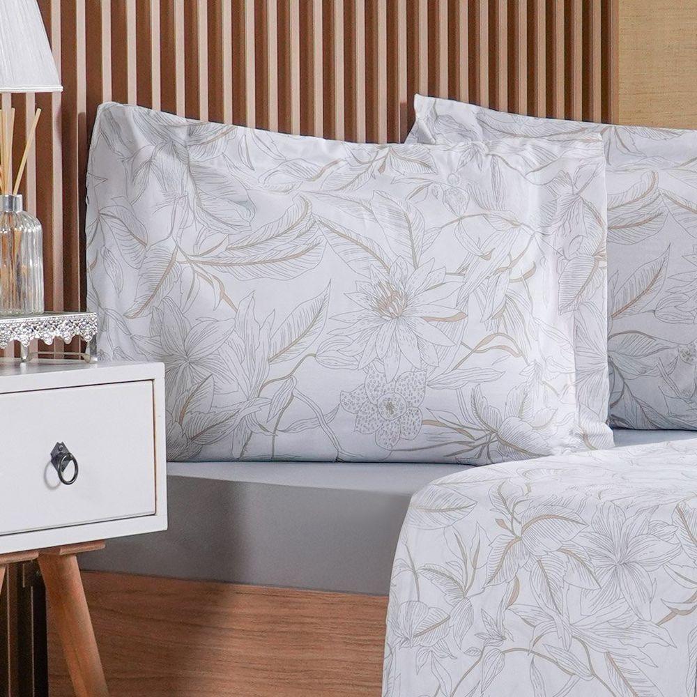 Jogo De Cama Queen 4 Pçs 200 Fios 100% Algodão 160x200x35cm Dessin - 2